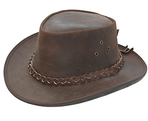 Leather Cowboy Bush Hat for Men/Ladies