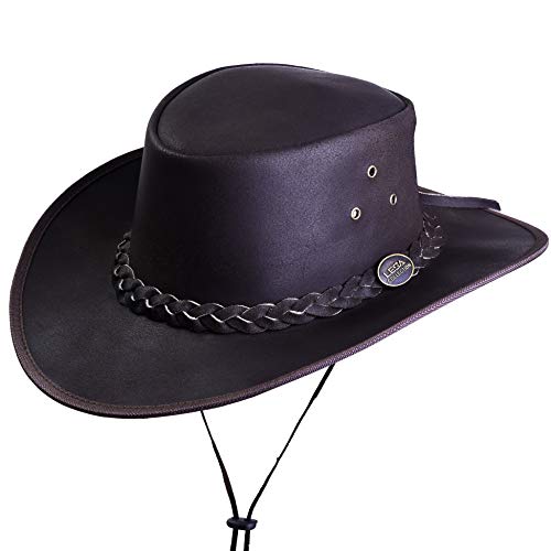 Leather Cowboy Bush Hat for Men/Ladies