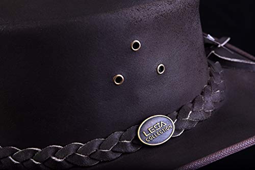 Leather Cowboy Bush Hat for Men/Ladies