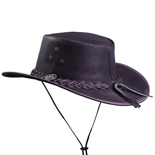 Leather Cowboy Bush Hat for Men/Ladies