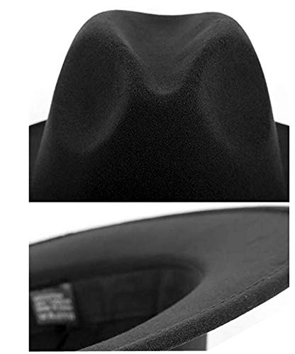 Black Wool Cowboy Hat for Men & Women