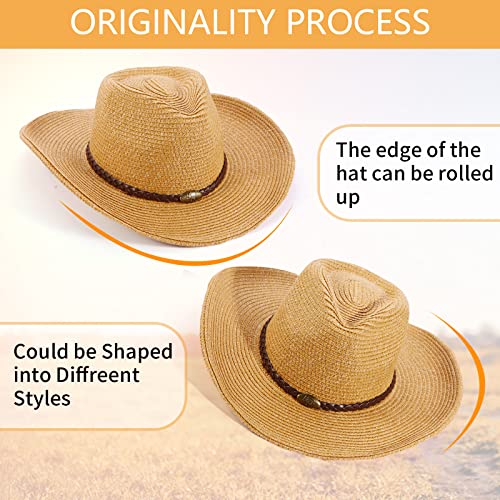 Summer Shade Cowboy Hat with Windproof Rope