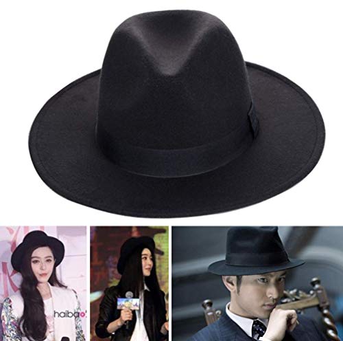 Black Wool Cowboy Hat for Men & Women