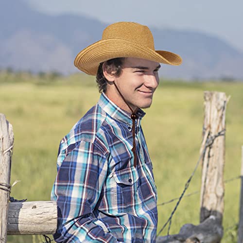 Summer Shade Cowboy Hat with Windproof Rope