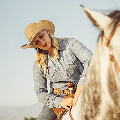 Summer Shade Cowboy Hat with Windproof Rope