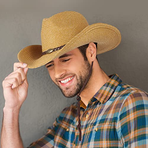 Summer Shade Cowboy Hat with Windproof Rope