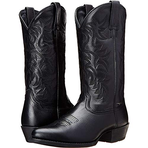 Men's Embroidered High Heel Western Boots