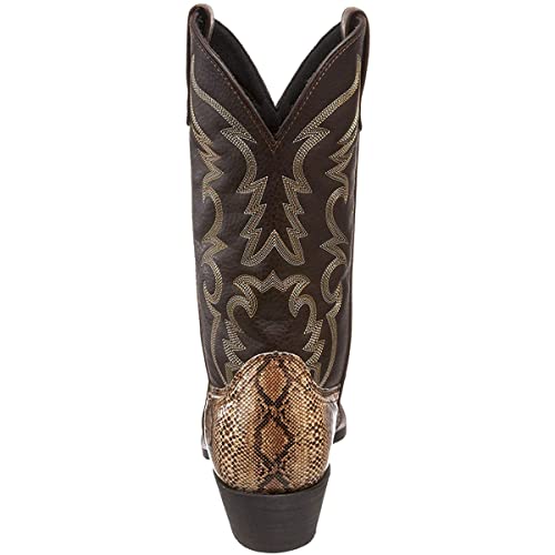 Gold Snakeskin Mens Cowboy Boots with Cuban Heel