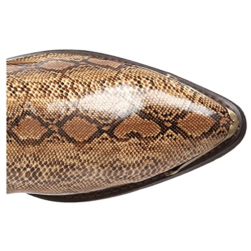 Gold Snakeskin Mens Cowboy Boots with Cuban Heel
