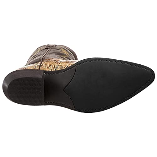 Gold Snakeskin Mens Cowboy Boots with Cuban Heel