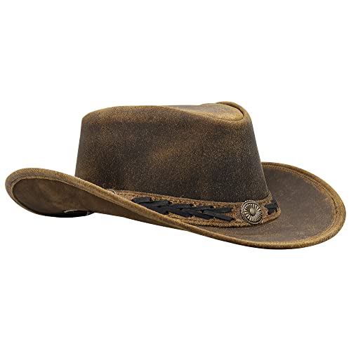 Men's and Women's Leather Outback Cowboy Hat