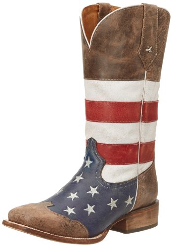Roper Men's Square Toe American Flag Boots