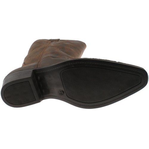 Wrangler TEXAS HI Leather Cowboy Boots Dark Brown