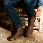 Men's Square Toe Cowboy Boots with Flag Print