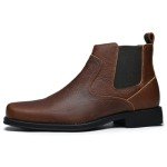 Men's Dark Brown Square Toe Chelsea Cowboy Boots