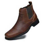 Men's Dark Brown Square Toe Chelsea Cowboy Boots