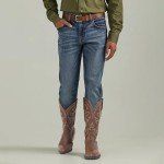 Men's Embroidered Round Toe Cowboy Boots - A-Brown