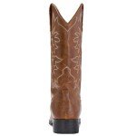 Men's Brown Embroidered Snip Toe Cowboy Boots