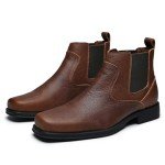 Men's Dark Brown Square Toe Chelsea Cowboy Boots