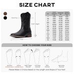 Men's Dark Black Square Toe Cowboy Boots