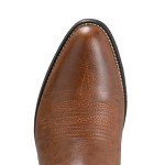 Brown Embroidered Snip Toe Cowboy Boots for Men