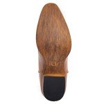 Men's Brown Embroidered Snip Toe Cowboy Boots