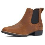 Men's Leather Chelsea Cowboy Boots – Brown, Size 10.5