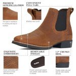 Men's Leather Chelsea Cowboy Boots – Brown, Size 10.5
