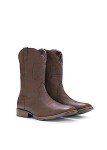 Men's Dark Brown Cowboy Boots with American Flag
