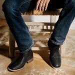 Men's Square Toe Western Cowboy Boots - Black