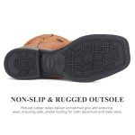 Men's Brown Flag Embroidered Cowboy Boots