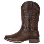 Men's Square Toe Western Cowboy Boots - Brown