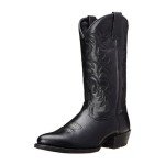 Men's Vintage Embroidered Cowboy Boots - Black