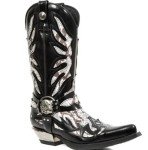 Men's Black Embroidered Western Cowboy Boots