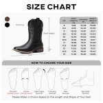 Men's Square Toe Western Cowboy Boots - Black