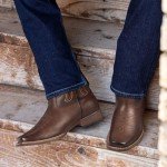 Men's Square Toe Western Cowboy Boots - Brown