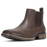 Men's Khaki Ankle Cowboy Boots - Slip-On Style