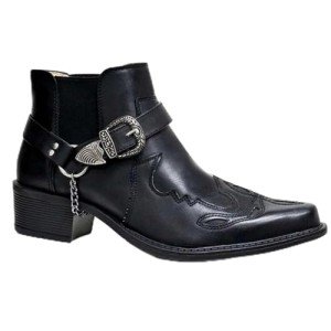 Men's Retro Leather Square Toe Cowboy Boots