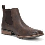 Men's Khaki Ankle Cowboy Boots - Slip-On Style