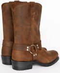 Men's Brown Mid-Calf Cowboy Biker Boots