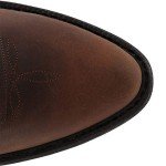 Stylish Black Leather Mid Calf Cowboy Boots