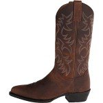 Stylish Black Leather Mid Calf Cowboy Boots