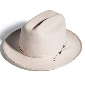 Vintage Wool Felt Cowboy Fedora Hat for Men