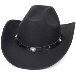 Retro Black Cowboy Hat with Turquoise Bling