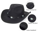 Turquoise-Black Wide Brim Cowboy Hat for All