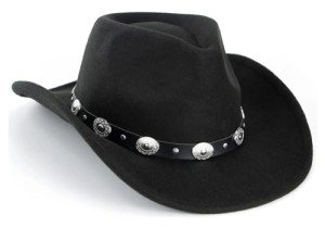 Vintage Black Western Cowboy Hat with Diamonds