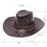 Men's Western Leather Cowboy Hat with Buckle Band