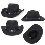 Retro Black Cowboy Hat with Turquoise Bling