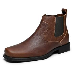 Men's Dark Brown Square Toe Chelsea Cowboy Boots
