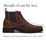 Men's Dark Brown Square Toe Chelsea Cowboy Boots